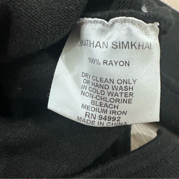 JONATHAN SIMKHAI knit cut out cross sweater black small - Picture 7 of 8